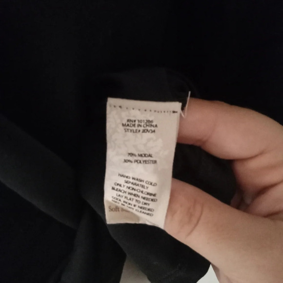 Soft Surroundings Black Tunic Top Gold Zipper Modal Blend Size XS - Picture 6 of 6